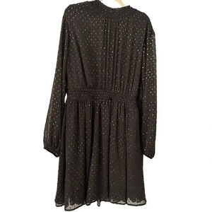 Torrid Dress Size 2 18/20 Sheer Lined Metallic Black Flowy Wedding Guest Blouson